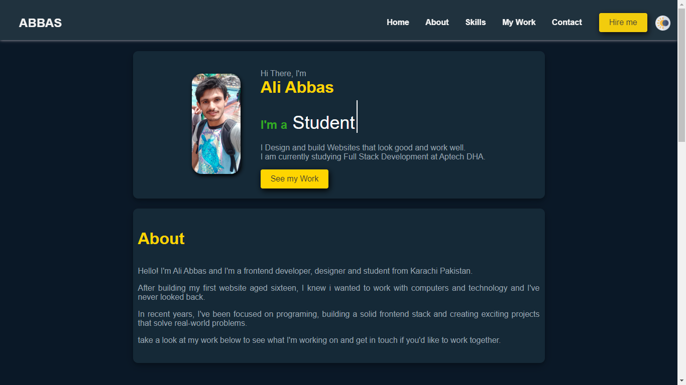Personal Portfolio ( Pure CSS & Vanilla Javascript  )